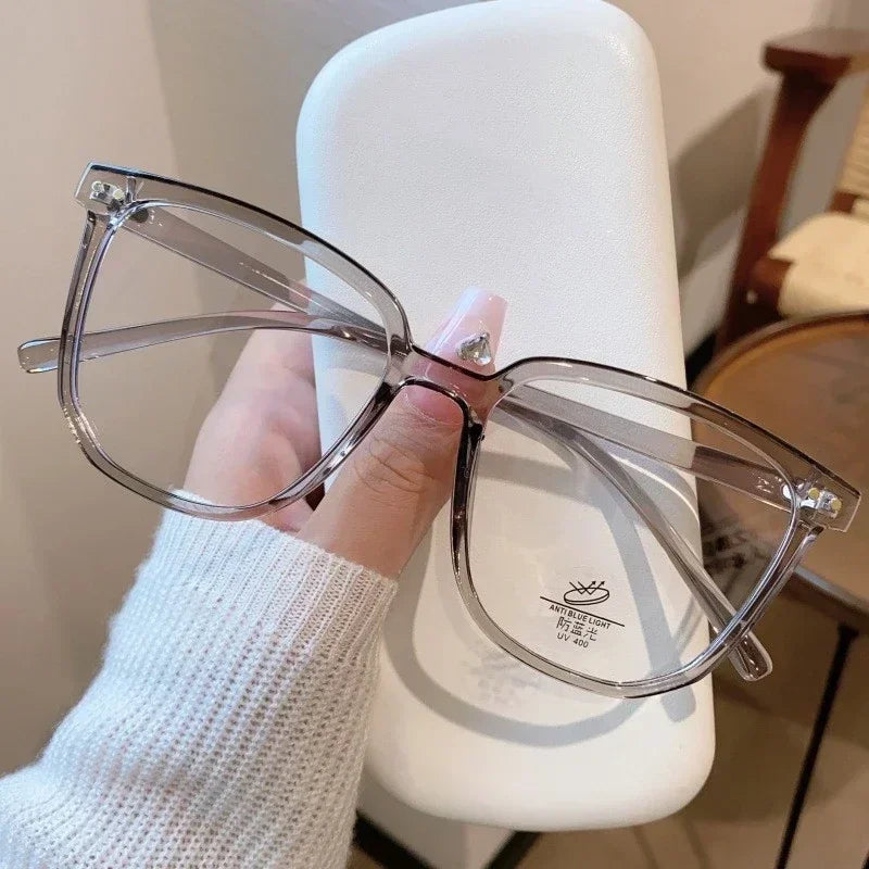 Vintage Blue Light Blocking Reading Glasses Oversized Square Frame Far Sight Eyeglasses Fashion High Definition Presbyopia