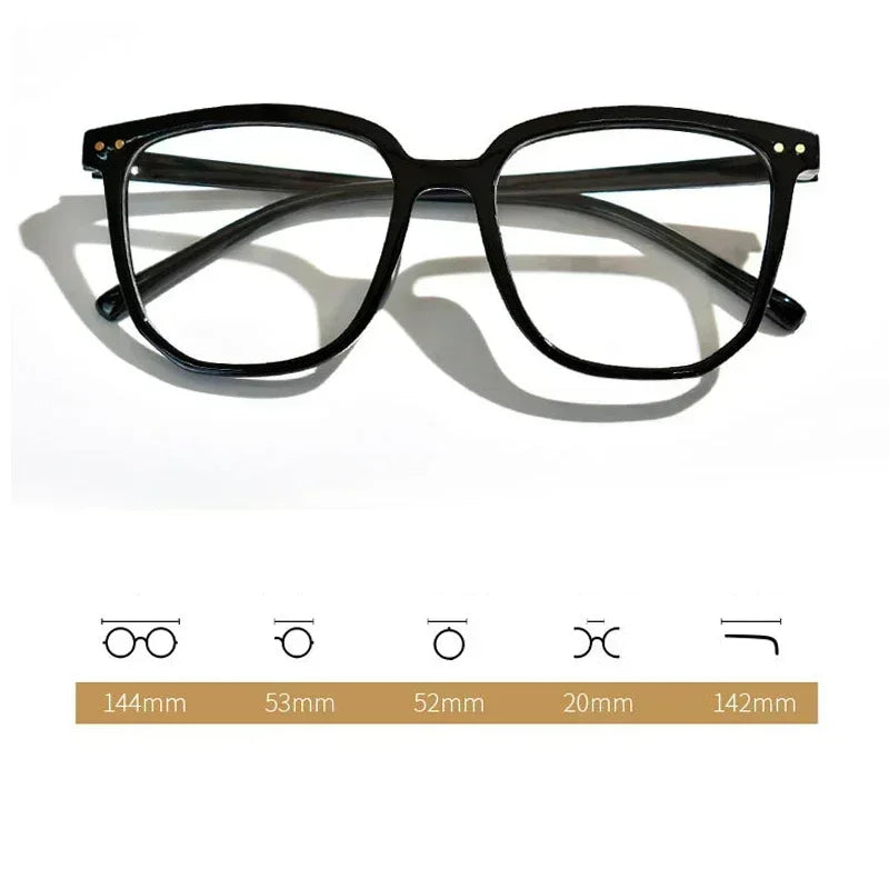 Vintage Blue Light Blocking Reading Glasses Oversized Square Frame Far Sight Eyeglasses Fashion High Definition Presbyopia