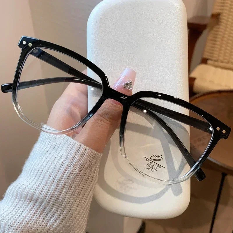 Vintage Blue Light Blocking Reading Glasses Oversized Square Frame Far Sight Eyeglasses Fashion High Definition Presbyopia