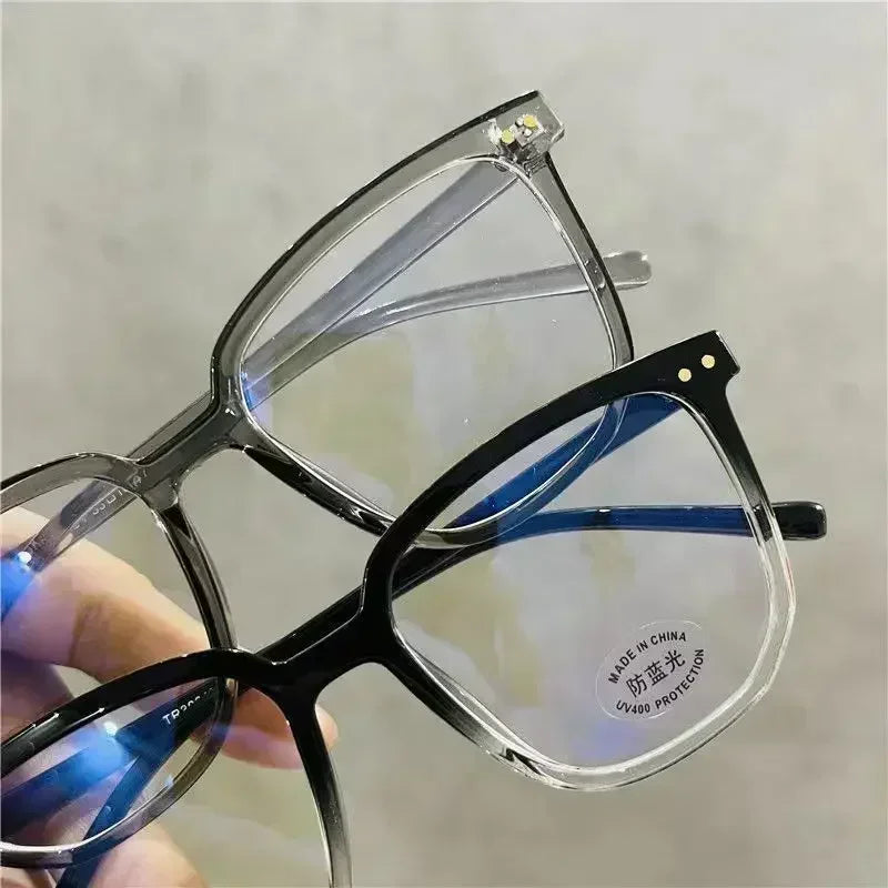 Vintage Blue Light Blocking Reading Glasses Oversized Square Frame Far Sight Eyeglasses Fashion High Definition Presbyopia