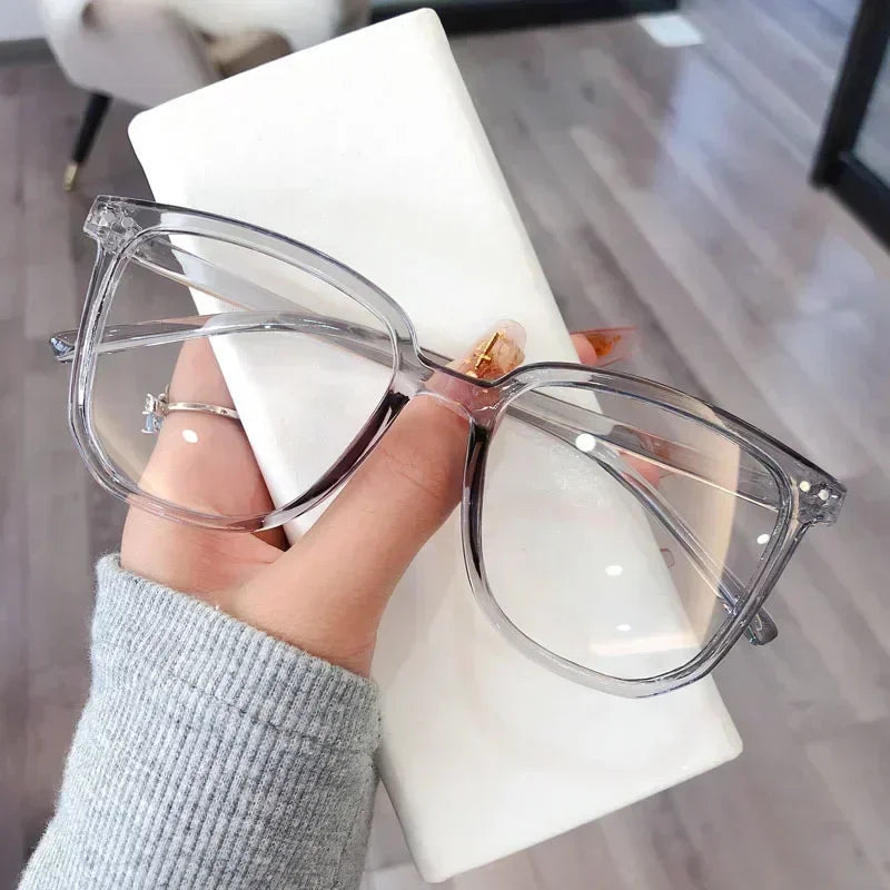 Vintage Blue Light Blocking Reading Glasses Oversized Square Frame Far Sight Eyeglasses Fashion High Definition Presbyopia