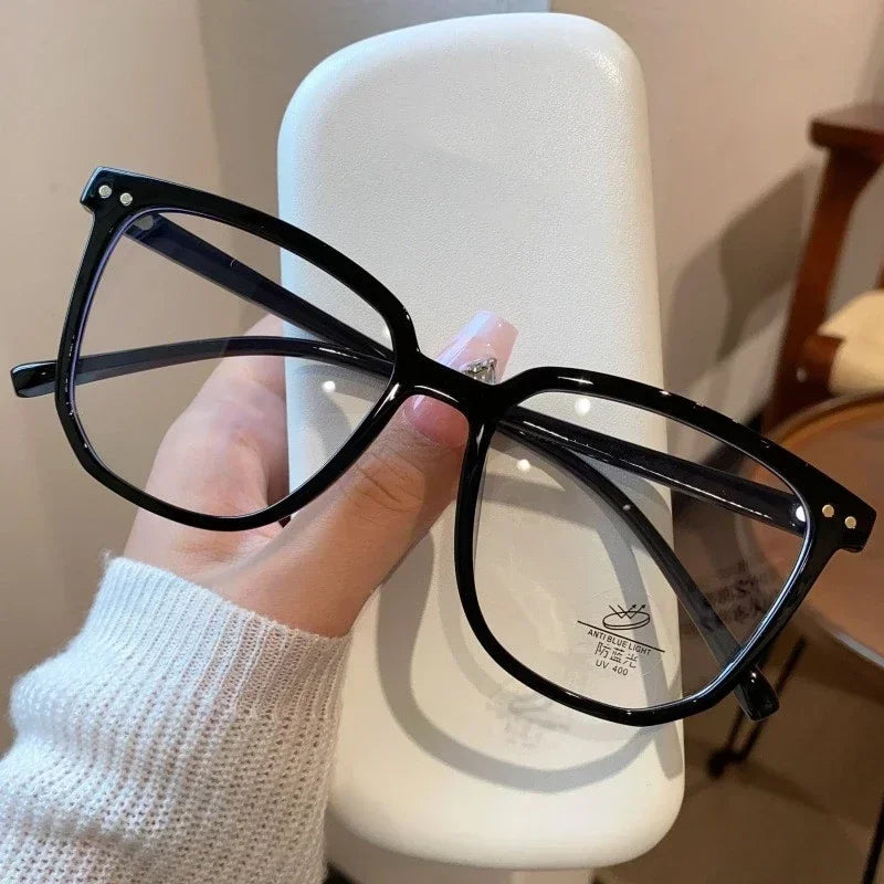 Vintage Blue Light Blocking Reading Glasses Oversized Square Frame Far Sight Eyeglasses Fashion High Definition Presbyopia