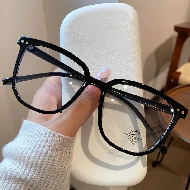 Vintage Blue Light Blocking Reading Glasses Oversized Square Frame Far Sight Eyeglasses Fashion High Definition Presbyopia