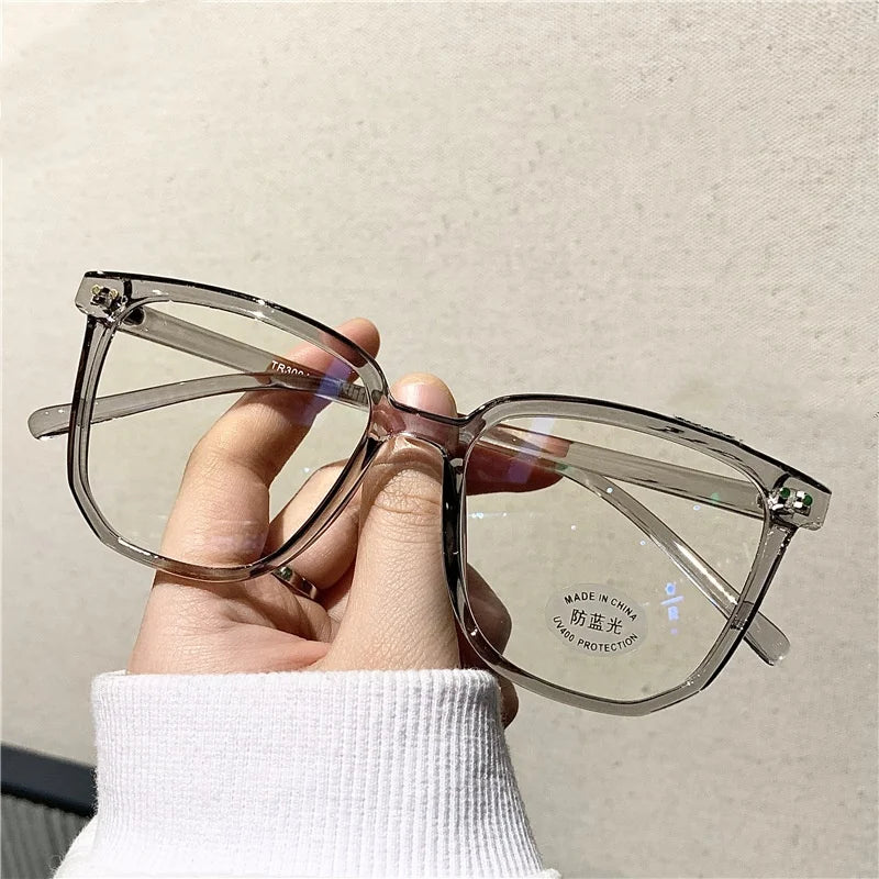 Vintage Blue Light Blocking Reading Glasses Oversized Square Frame Far Sight Eyeglasses Fashion High Definition Presbyopia
