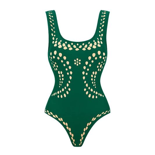 2Pcs Laser Cut Swimsuit Sexy Women Bikinis Push Up Swimwear High Waisted Biquini Female Hollow Bathing Suit Bodysuit Beachwear